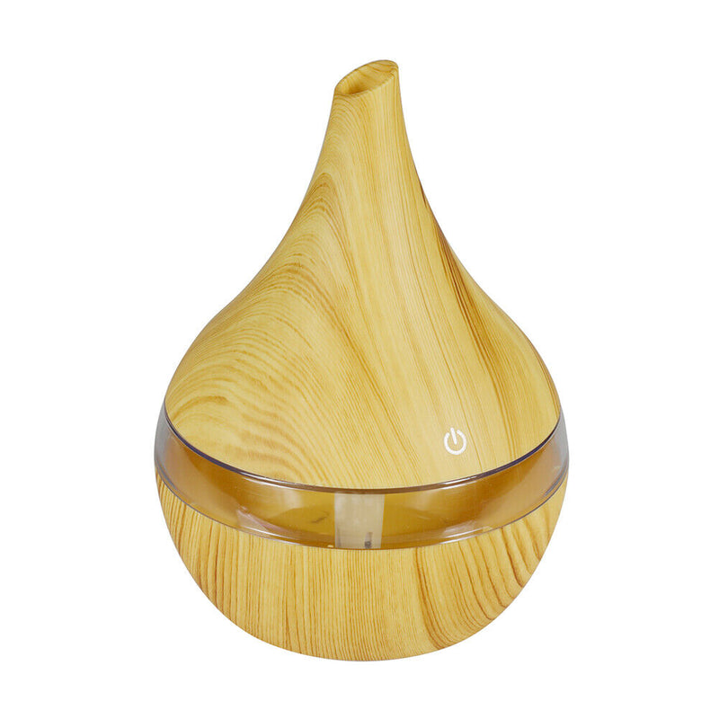 300ml Wood Grain Atomizer Air Humidifier Colorful Aroma Diffuser USB Mist Maker