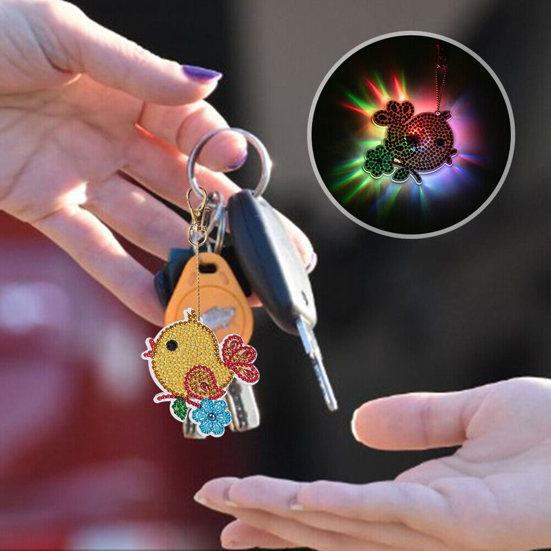 Cartoon Diamond Painting Keychain DIY Luminous Key Ring Pendant (DSK026) Newly