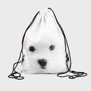 Drawstring Backpack Pet Animal Print Gym Rucksack Pouch Outdoor Shoulder Bags