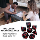 7pcs/Set Multi-Sided Digital Dices D4 D6 D8 D10 D12 D20 for TRPG (Red) Newly