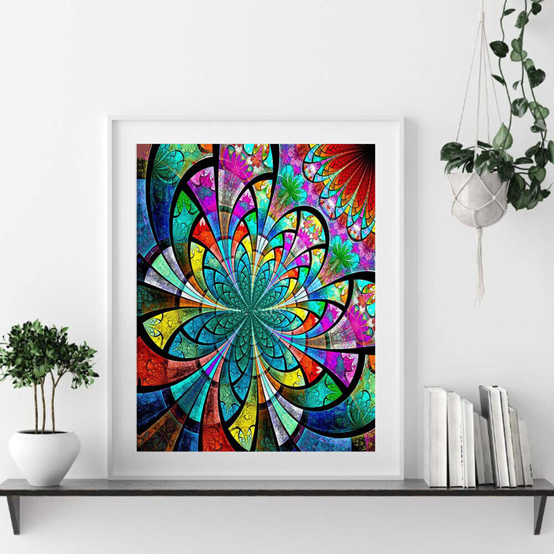 Mandala Flower Canvas Paint By Numbers Oil Hand Painted Drawing Kit Home Decor