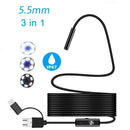 Flexible Endoscope Camera Waterproof HD Inspection Pipe Borescope for Car Repair