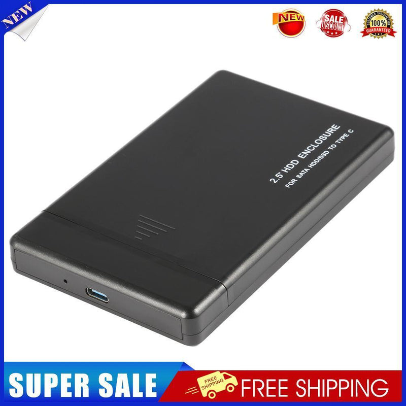 2.5Inch USB3.1 SATA Hard Disk Drive Box External HDD Enclosure Case (Black)