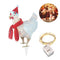 Light-Up Chicken with Scarf Christmas Glowing Rooster Garden Stake (Multi Light)