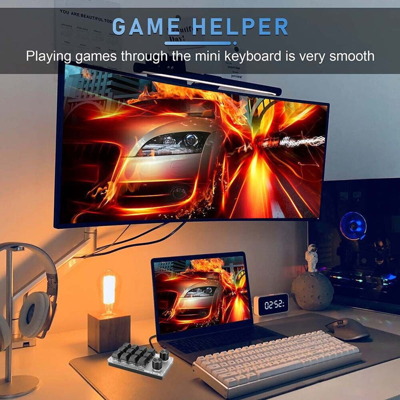 Macro Custom Wired Gaming Keyboard Programmable Mechanical Keypad (Black)