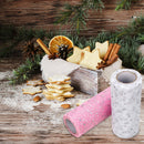 Glitter Tulle Rolls - 2 Rolls Sparkling Sequins Tulle Spool (White + Pink)