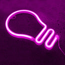 Light Bulb LED Neon Light Neon Sign Hanging Decoration Night Lamp (Pink) Newly