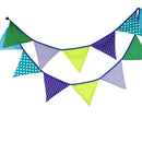 12 Flags 3.2m Colorful Cotton Fabric Garland Pennant Flags Banner Garland Hoc