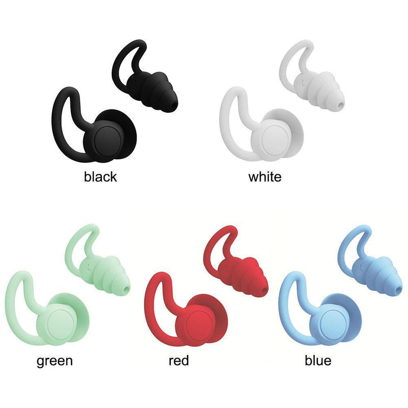Silicone Ear Plugs Sound Insulation Anti Noise Sleeping Earplugs (Black)