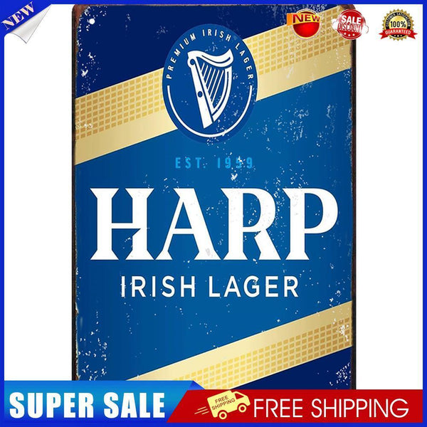 Retro Musical Harp Metal Plate Painting for Bar Pub Tin Plaques Wall Sign