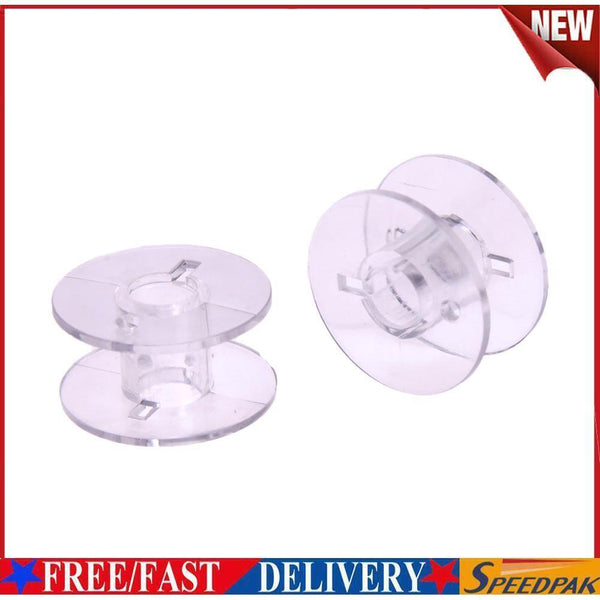500pcs Universal Plastic Transparent Empty Bobbins Spool for Sewing Machine #F
