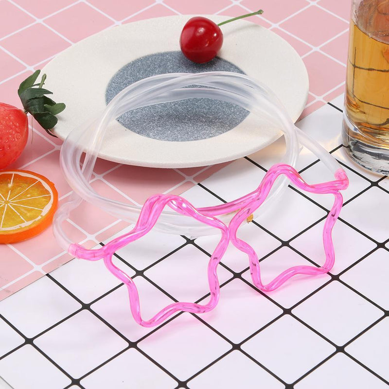 Creative Flexible Soft Plastic Glasses Straw Kid Party Drinking Tube (A) Newly