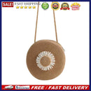 Circle Straw Woven Messenger Bag Women Summer Beach Round Rattan Crossbody Bags