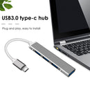 USB C HUB USB 3.0 Type-C Hub 4 Ports Splitter Adapter for PC (C809 Grey)