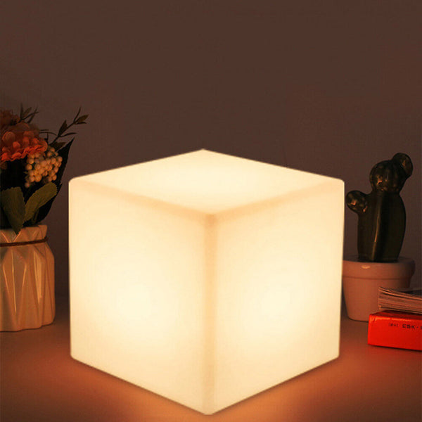 LED Color Changing Cube Night Light Glow Lamp Table Bar Decoration (20cm) Newly