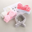Soft Head Wraps Women Bow Hair Band Coral Fleece Makeup Headbands Wash Face