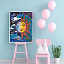 Sun Moon Full Round Drill 5D Mosaic Diamond Painting Picture of Rhinestone Kit