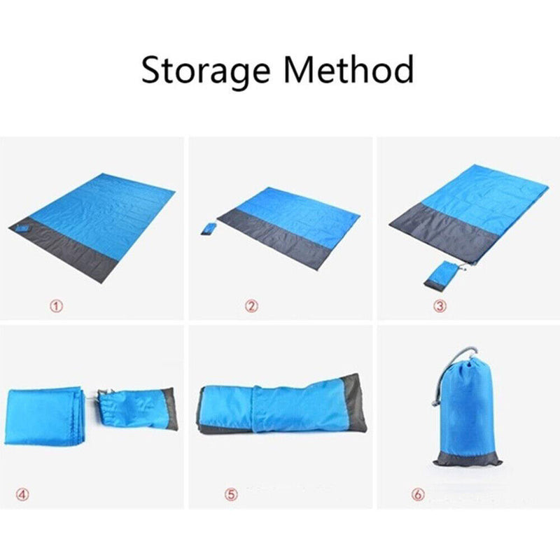 Waterproof Mat Folding Picnic Beach Travel Sitting Pad Kit (Blue 210x200cm)