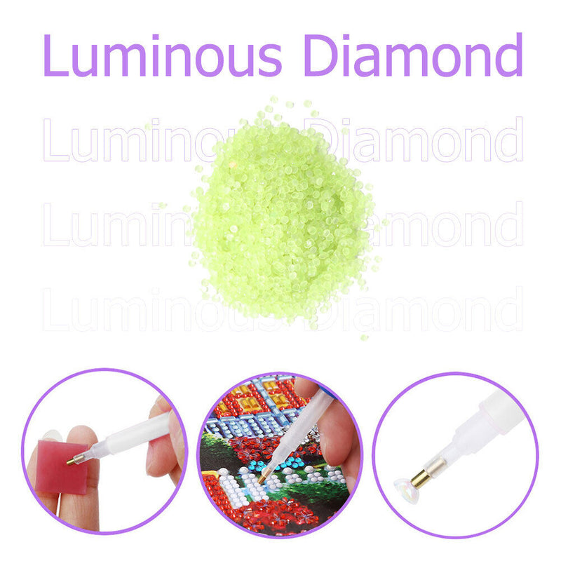 15g/Bag DIY Luminous Round Rhinestones for Diamond Painting (Light Green) Newly