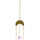 Iron Hoop Moon Sun Crystal Pendant Wind Chime Hanging Drop Garden Decor (C)