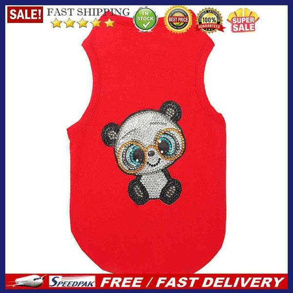 Breathable Clothing for Small Pets DIY Applique Diamond Printed Vest Clothes