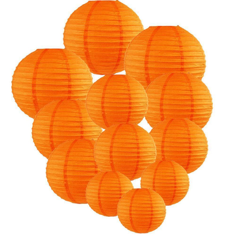 5pcs 8 inch Round Chinese Paper Lantern DIY Lamp Party Decor(Orange)