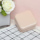 Portable Earring Ring Storage Box Leather Jewelry Display Case (Light Pink)