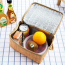Portable Wicker Rattan Waterproof Tableware Insulated Thermal Basket Z4Y1