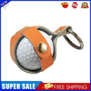 Golf Protective Cover Cowhide Golf Sports Training Ball Bag Holder (Orange)