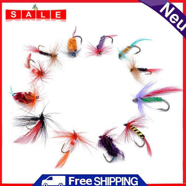 36 pcs Fly Fishing Lure Set Style Insect Artificial Bait Feather Single Hook