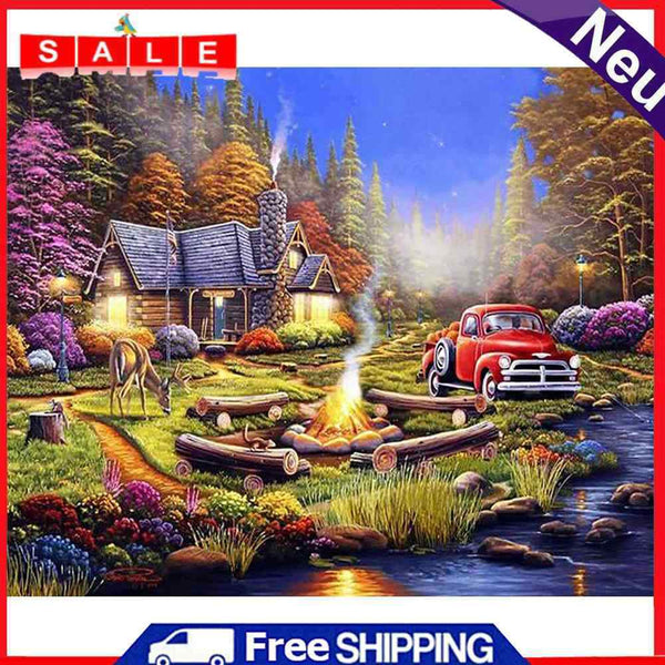DIY Diamond Painting Kits Full Round Drill Suburban Cabin Home Decoration Gift