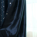 4pcs 100x130cm Full Blackout Shading Stars Curtains Hook Grommet Dark Blue