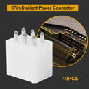 10pcs 6-Pin Power Connector Replacement Power Supply for BTC Mining Male Header