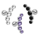 Crystal Gem Opal Cartilage Helix Tragus Stud Earrings Body Jewelry Ear Piercing