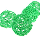 5pcs DIY ?Cute Round Rattan Ball Wicker Ornament Wedding ?Party Decor(Green