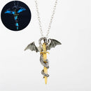 Jewelry Punk Men Women Choker Pendant Luminous Chain Dragon Sword Necklace