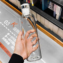 Motivational Glass Water Bottle Time Marker & Leakproof Design (500ml) Newly