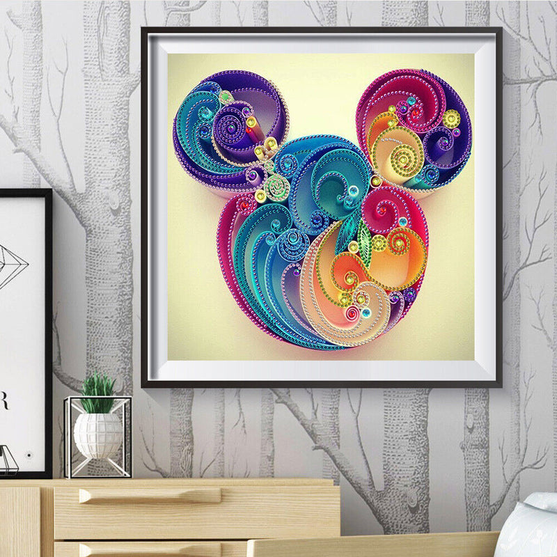 5D DIY Part Drill Special Shape Mouse Rhinestone Diamond Drawing for Bedroom