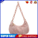 Retro Women Acrylic Chain Plush Underarm Bag Casual Handbags (Light Pink)