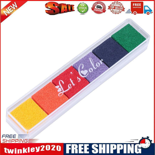 6 Colors Fingerprint Inkpad DIY Scrapbooking Colorful Ink Pad Stamp Decor(B