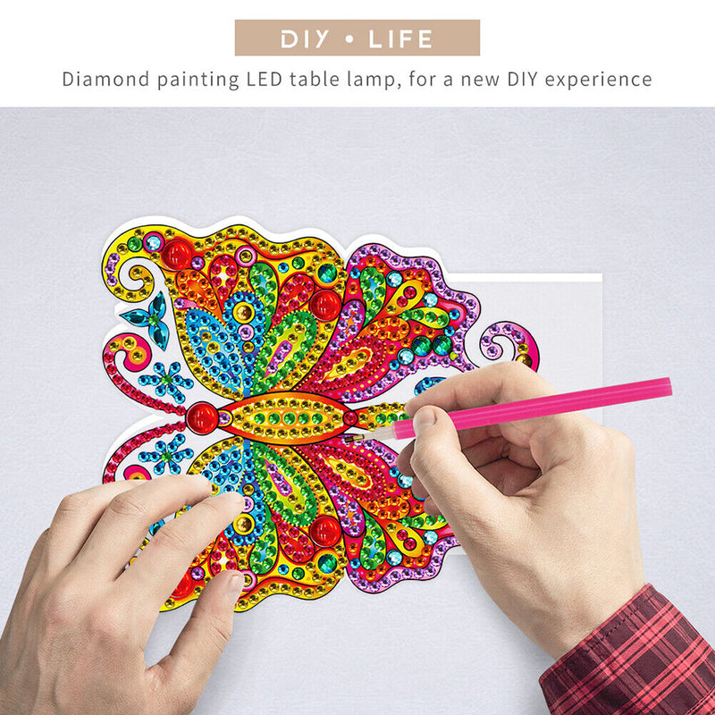 Butterfly DIY Diamond Painting LED Light Embroidery Night Lamp Home Decor Newly