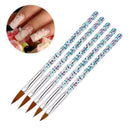 5X Sable Kolinsky Acrylic Nail Art UV Gel Carving Brush Set Too Glitter C3W3