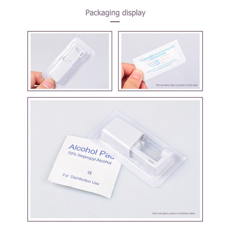 6pcs Disposable Sterile Ear Piercer Tool Kits Machine Earring Piercing Jewelry