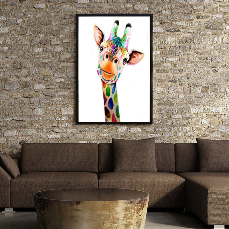 5D DIY Diamond Painting Cute Colorful Giraffe Cross Stitch Embroidery Kits Newly