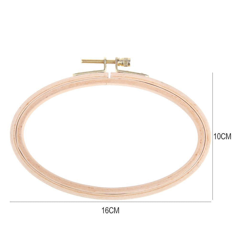 Stitch Bamboo Frame Embroidery Hoop Ring Oval Hand DIY Needlecraft Home Proximity