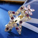 Fashion Rhinestone Flower Hair Clip Elegant Star Barrette Women Sweet Headwear