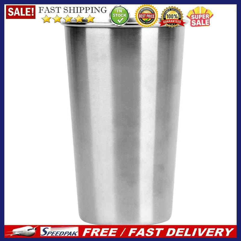 500ML Stainless Steel Cups 16oz Tumbler Pint Glasses 18/8 Metal Cups