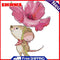 2 Strands Mouse with Flowers Partial Embroidery Stamped Cross Stitch Home Decor