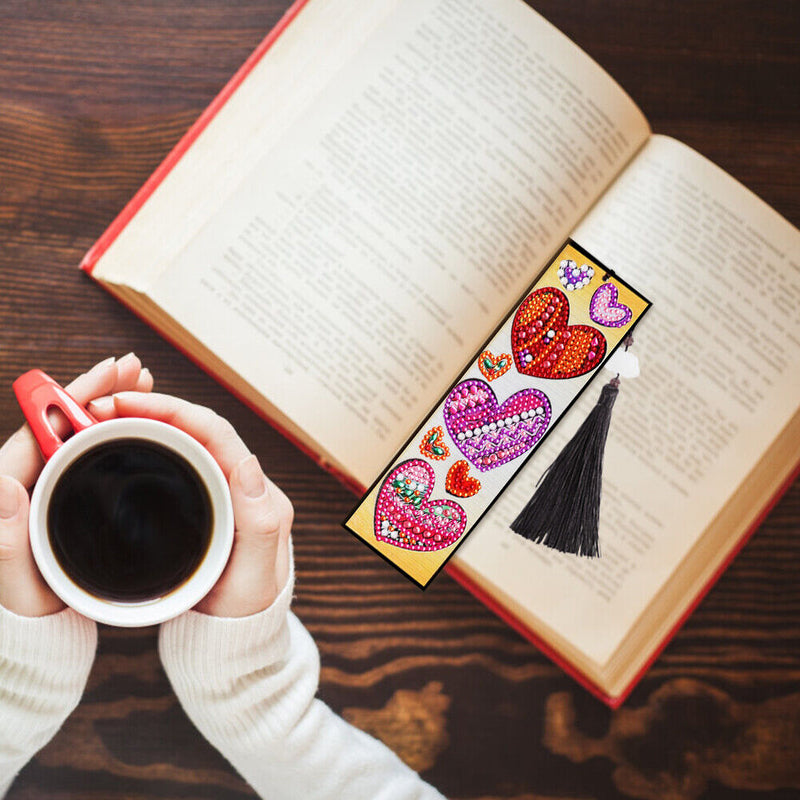 Leather DIY Special Shaped Diamond Painting Love Heart Tassel Bookmark Newly