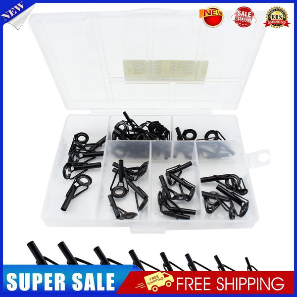 40pcs Fishing Rod Line Guides Eyes Tip Top Ring Circle Kit Fishing Tackle